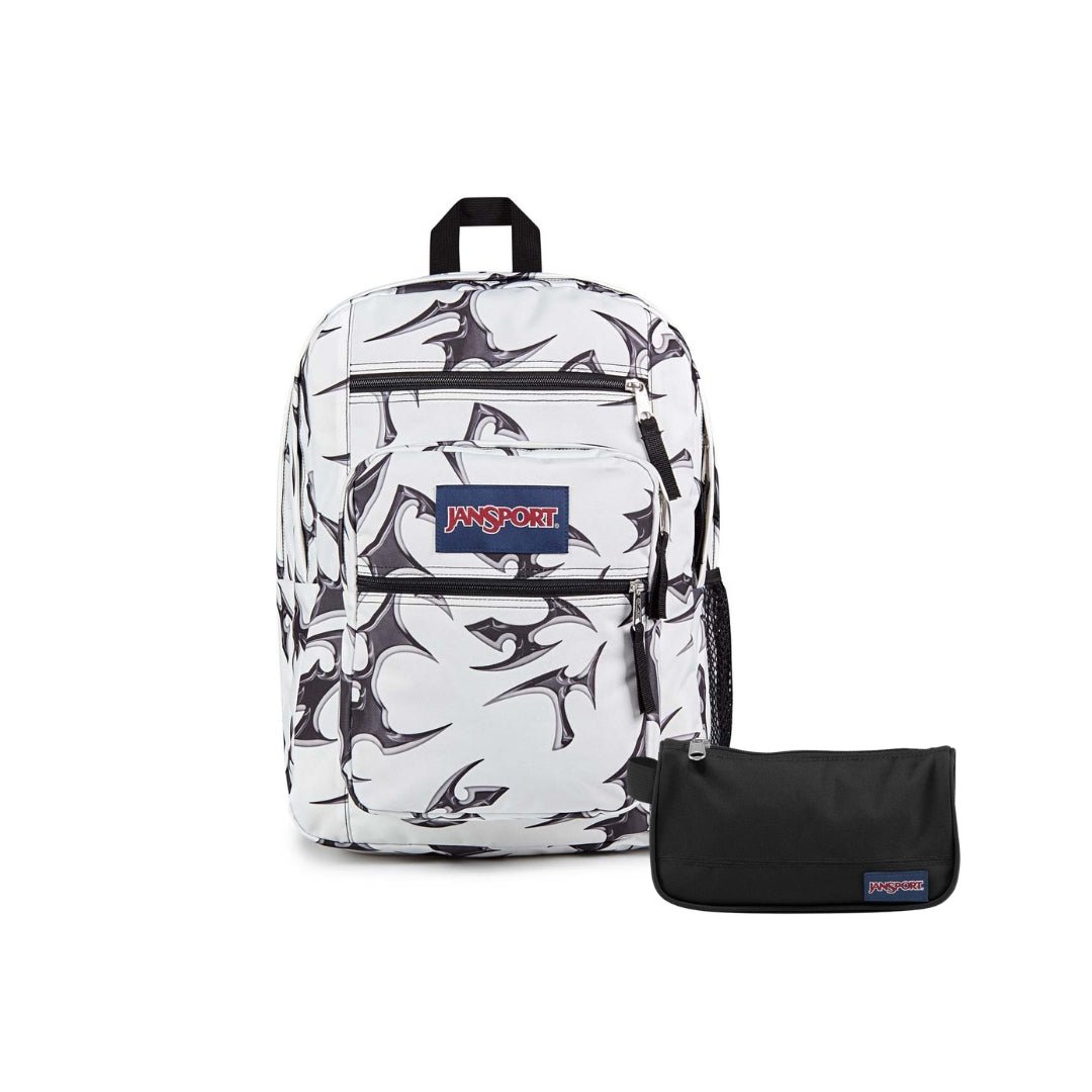 SETS - SET BIG STUDENT CYBER SILVER WHITE/BLACK - Mochilas JanSport - JS0A47JK-KX4-JS00T49B-008