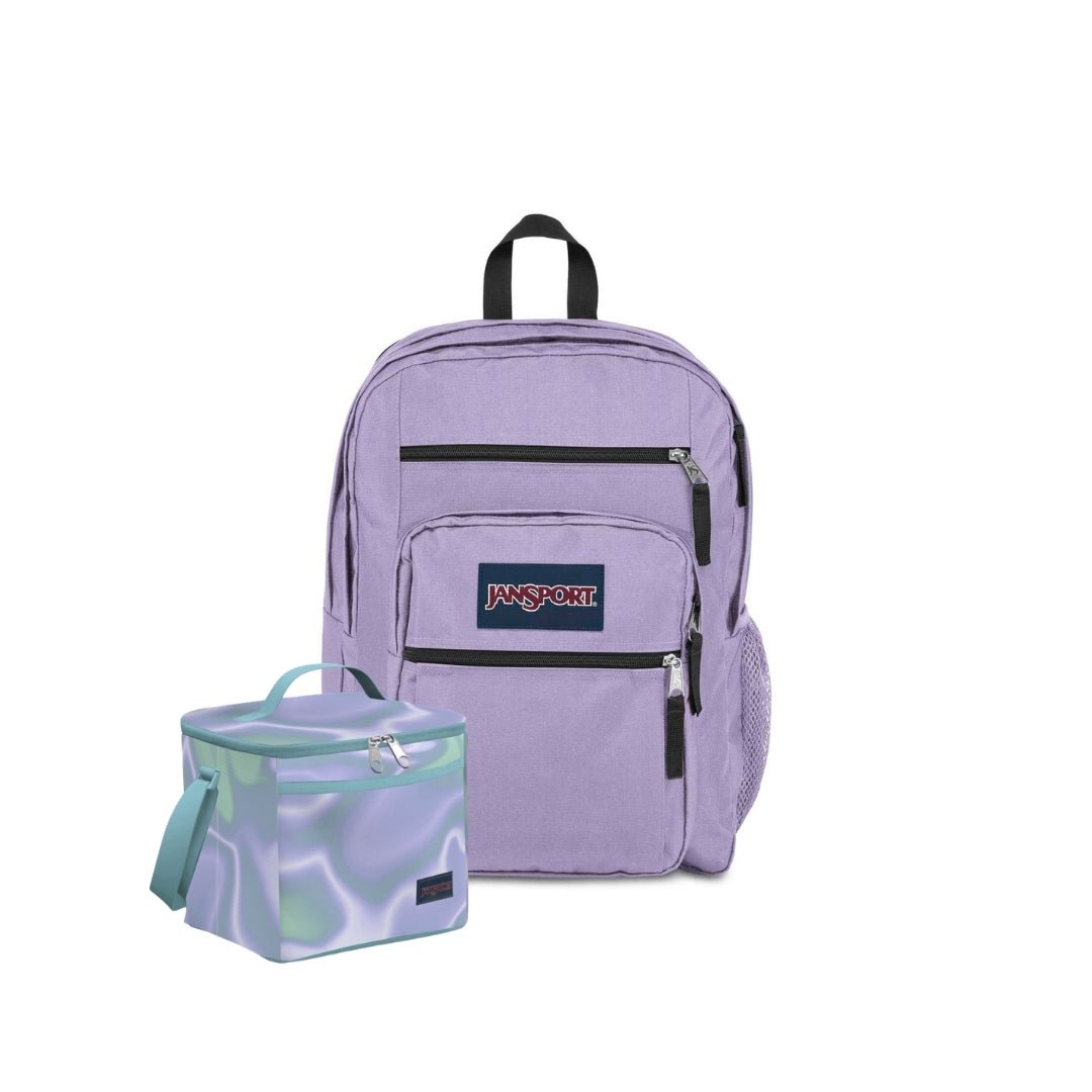 SETS - SET BIG STUDENT PASTEL LILAC/PLATINUM PUDDLES - Mochilas JanSport - JS0A47JK-5M9-JS0A85O3-GZ1