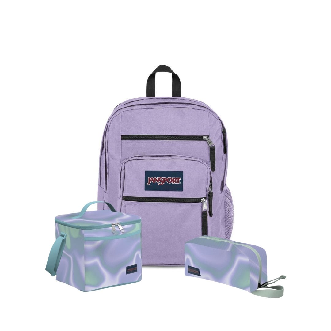 SETS - SET BIG STUDENT PASTEL LILAC/PLATINUM PUDDLES - Mochilas JanSport - JS0A47JK-5M9-JS0A85O3-GZ1-JS0A85O6-GZ1
