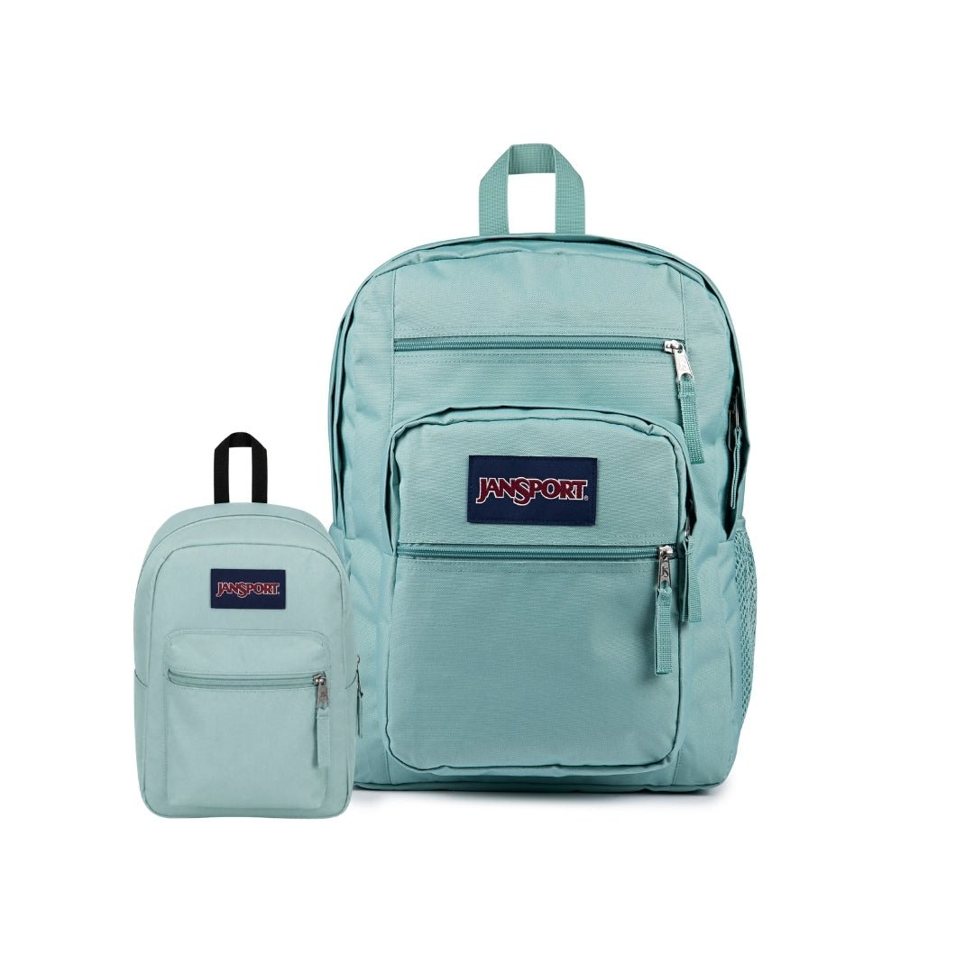 SETS - SET BIG STUDENT/MEDIUM ACCESSORY POUCH FADED SAGE - Mochilas JanSport - JS0A47JK-LA8-JS0A352L-LA8