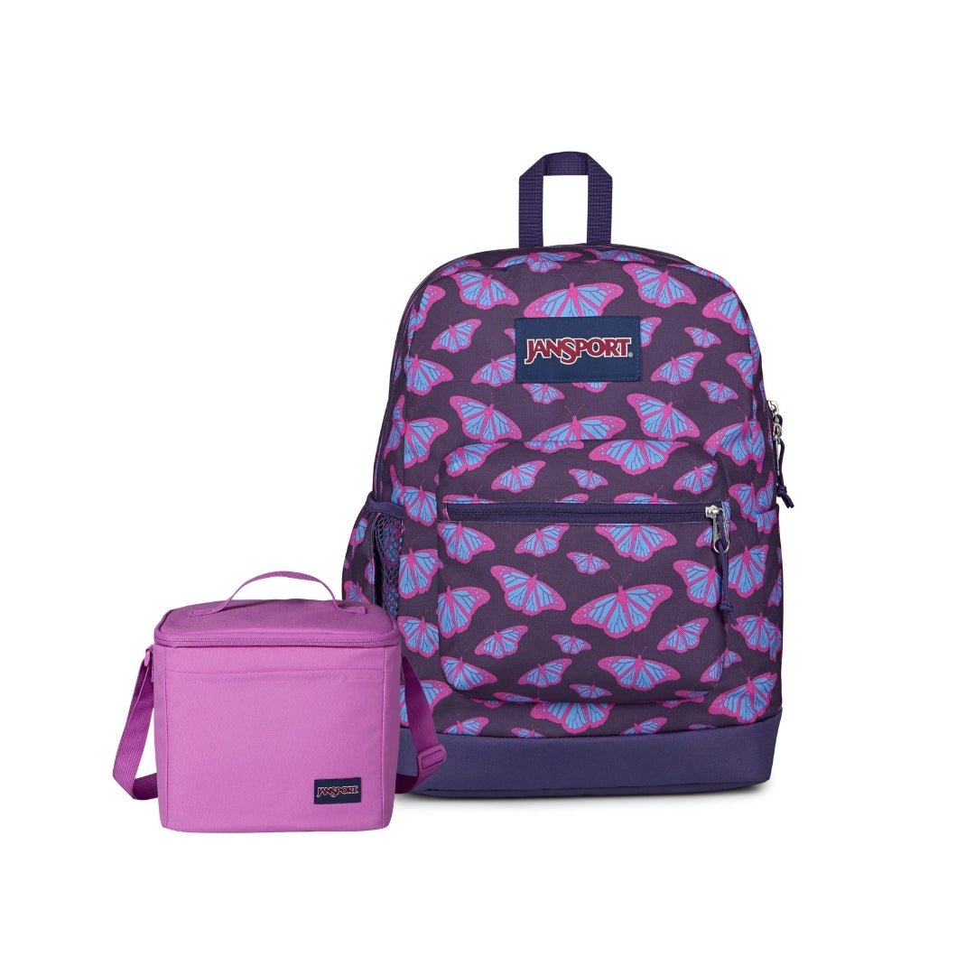 SETS - SET CROSS TOWN PLUS/PERFECT POUCH FLUTTER BY PURPLE - Mochilas JanSport - JS0A7ZNZ-DLN-JS0A85O3-DH5