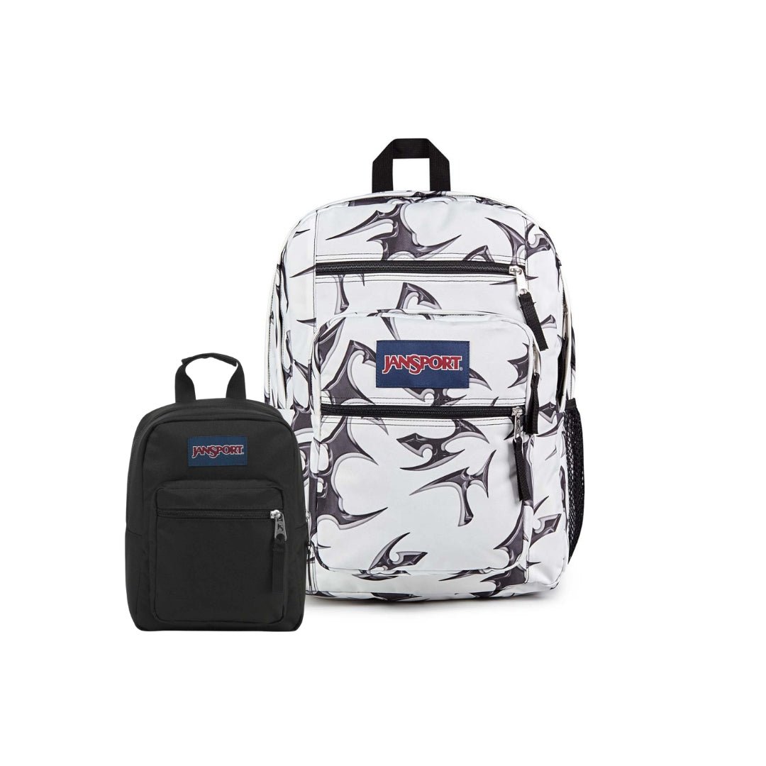 SETS - SET BIG STUDENT CYBER SILVER WHITE/BLACK - Mochilas JanSport - JS0A47JK-KX4-JS0A352L-008