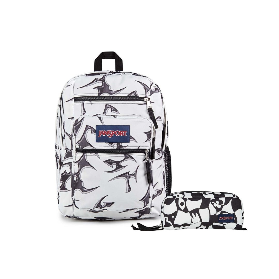 SETS - SET BIG STUDENT CYBER SILVER WHITE/GRAVITY CHECK - Mochilas JanSport - JS0A47JK-KX4-JS0A85O6-LN9