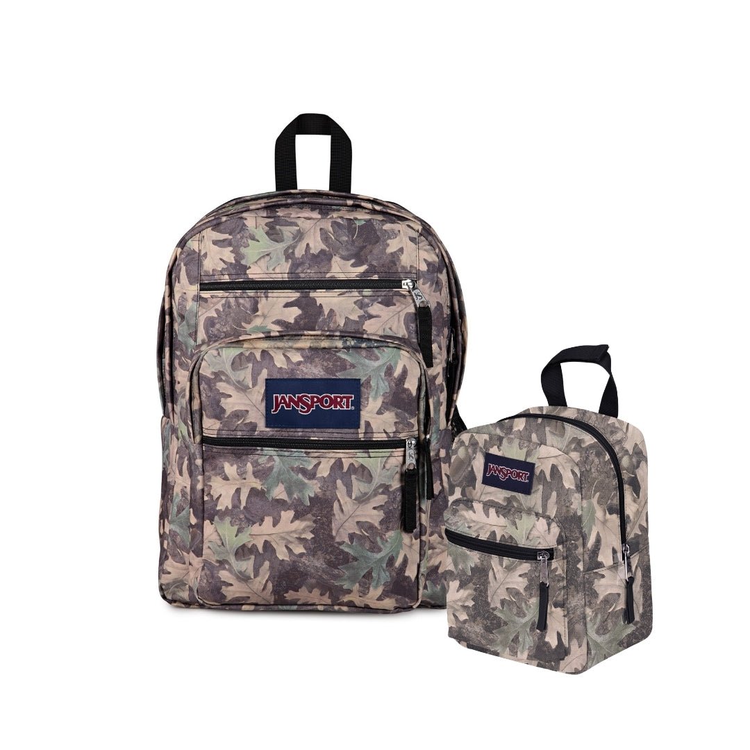 SETS - SET BIG STUDENT WOODLAND CAMO GREEN - Mochilas JanSport - JS0A47JK-A2A-JS0A352L-A2A