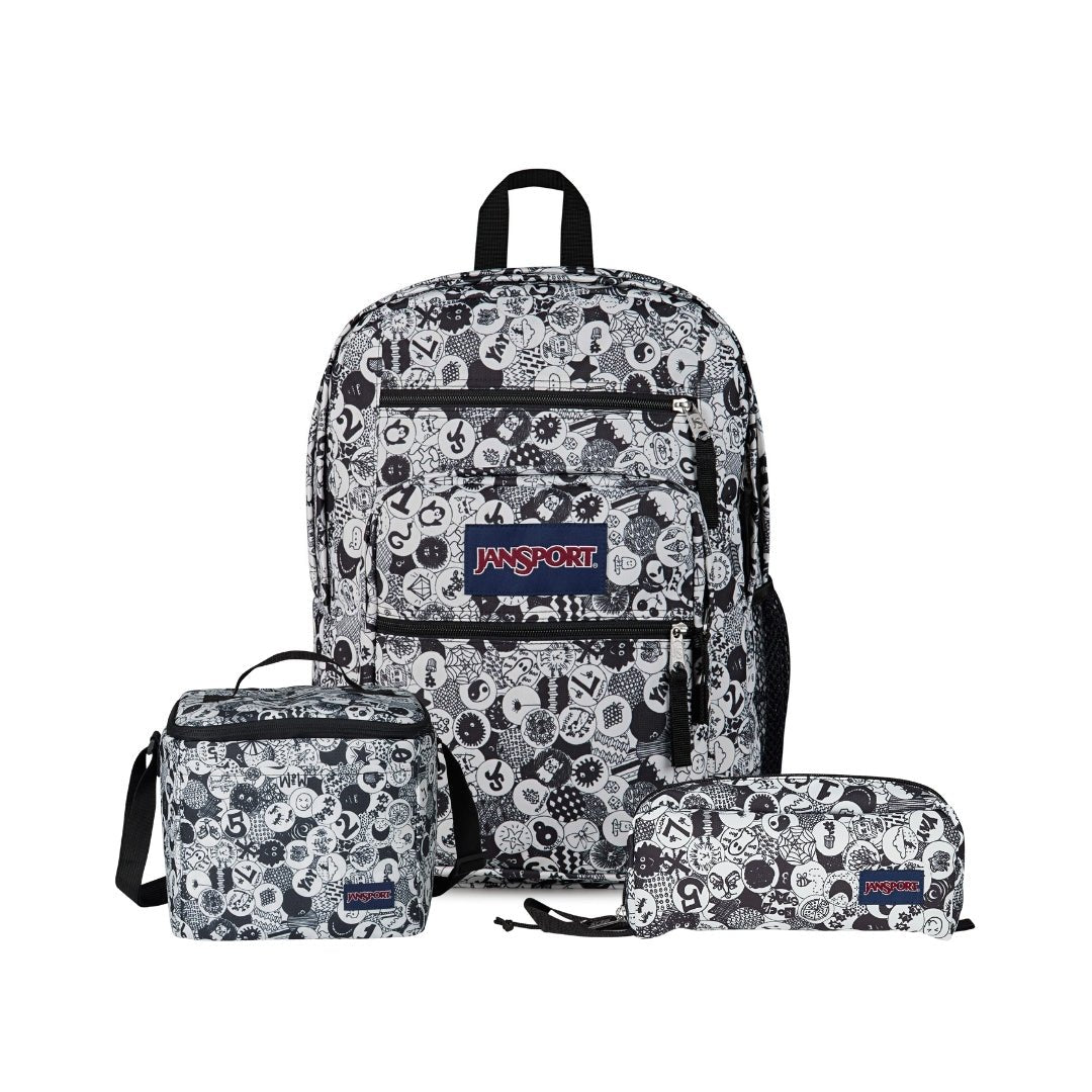 SETS - SET BIG STUDENT/PERFECT POUCH DOODLE DOTS - Mochilas JanSport - JS0A47JK-A0G-JS0A85O3-A0G-JS0A85O6-A0G