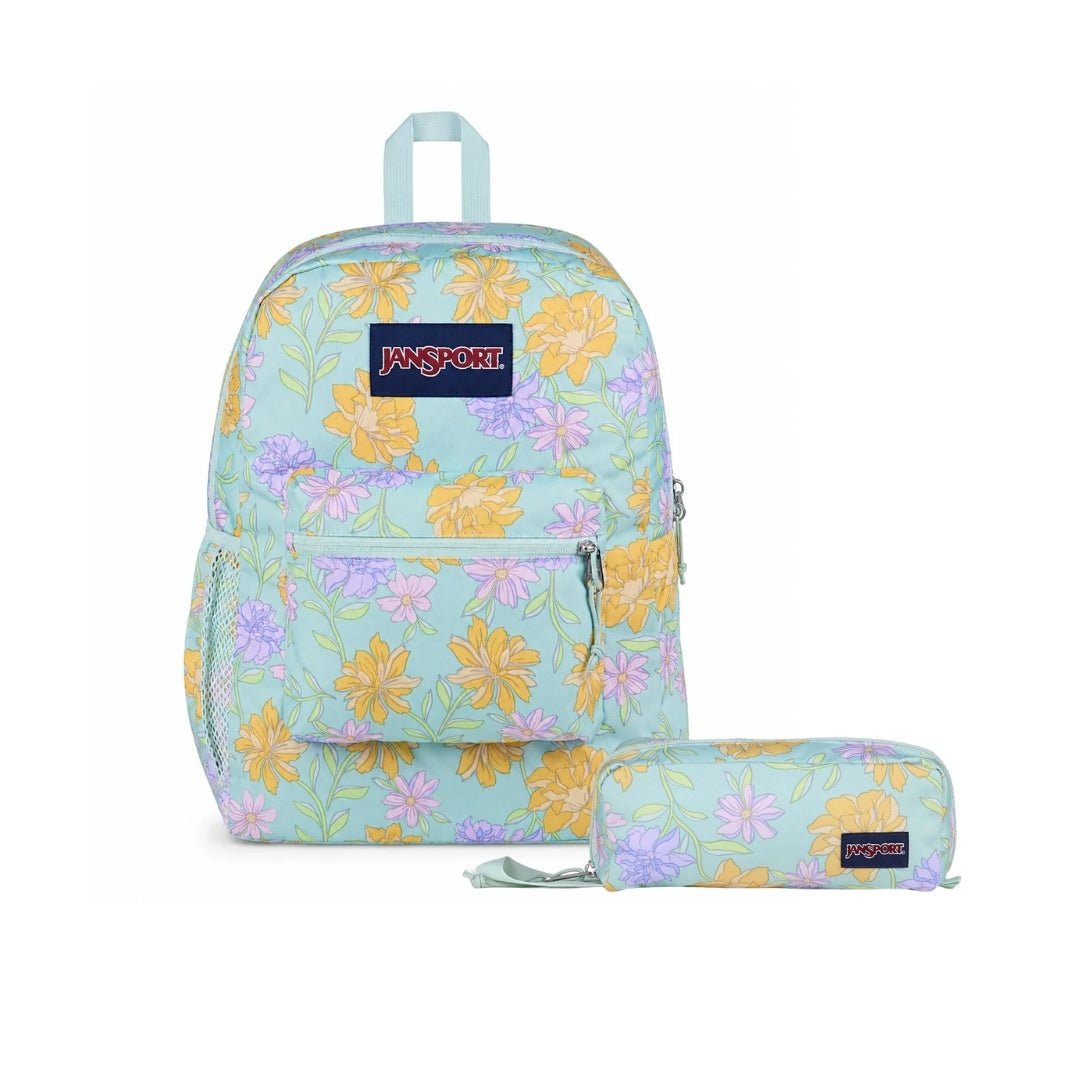 SETS - SET CROSS TOWN FADED FLORAL FRESH MINT - Mochilas JanSport - JS0A47LW-KU7-JS0A85O6-KU7