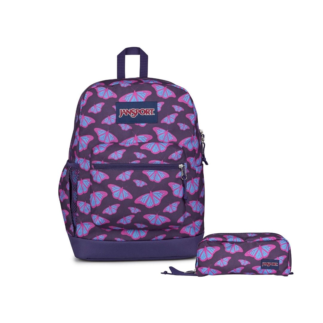SETS - SET CROSS TOWN PLUS/PERFECT POUCH FLUTTER BY PURPLE - Mochilas JanSport - JS0A7ZNZ-DLN-JS0A85O6-DLN