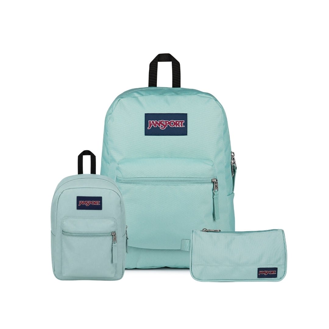 SETS - SET CROSS TOWN/MEDIUM ACCESSORY POUCH FADED SAGE - Mochilas JanSport - JS0A47LW-LA8-JS0A352L-LA8-JS00T49B-LA8